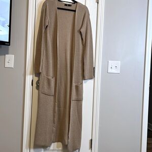 MISSGUIDED Camel longline duster sweater sz M/L